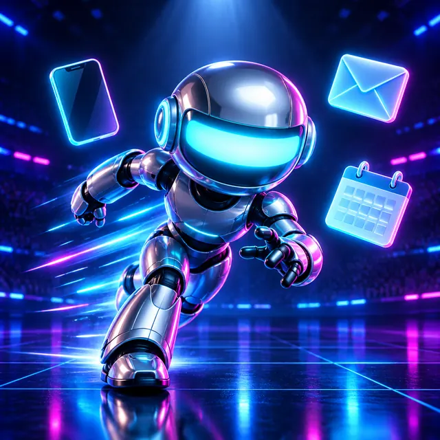 Bots team mascot: a silver robot